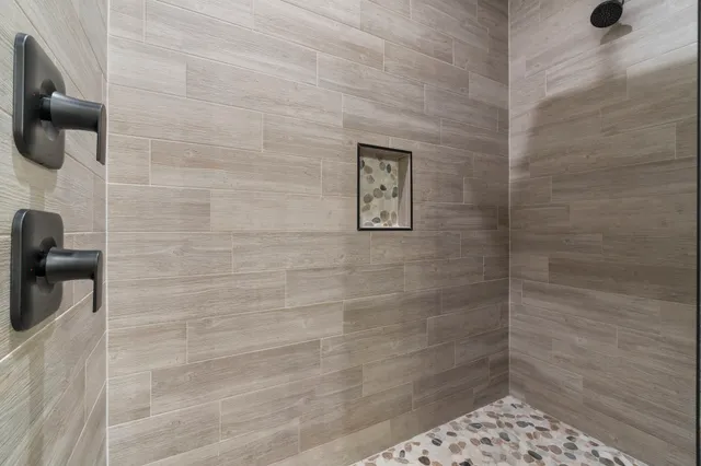 a bathroom with a shower