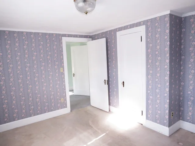 an empty room with a window