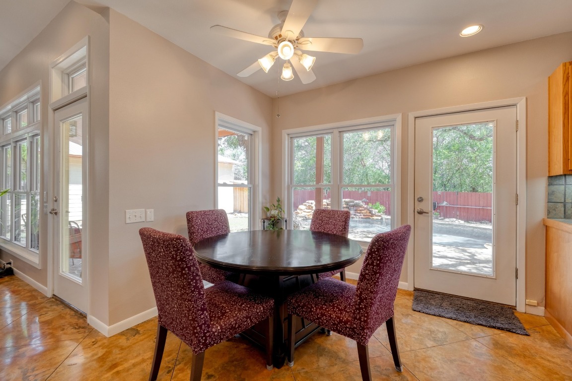 7600 Deer Run Road Leander, TX 78641 - Photo 11 of 39 a view of a dining room with furniture window and outside view