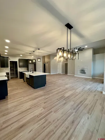 a large room with wooden floor