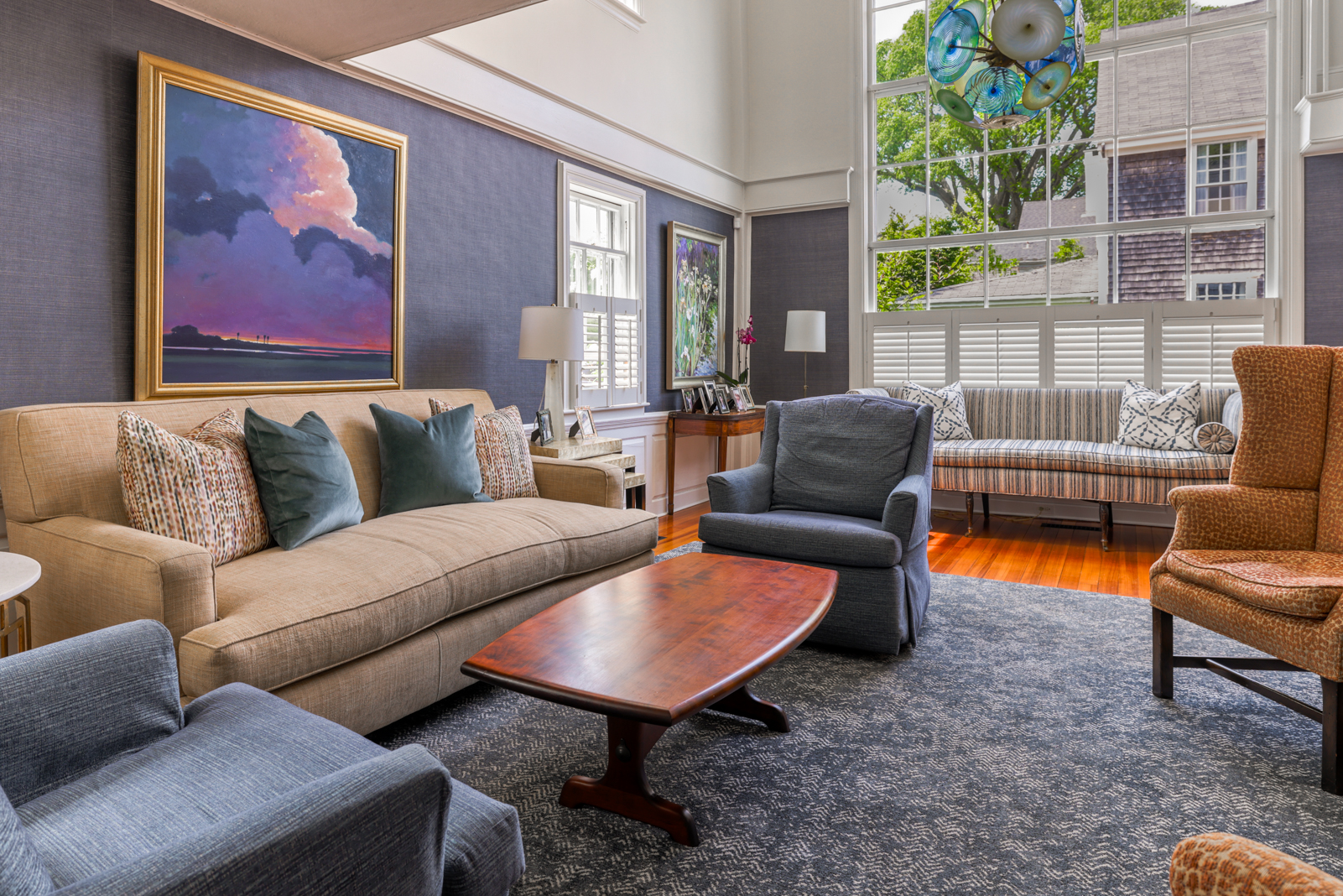 12 Hussey Street Nantucket, MA 02554 - Photo 12 of 47 a living room with furniture a rug and a large window