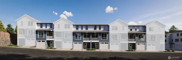 front view of multiple houses