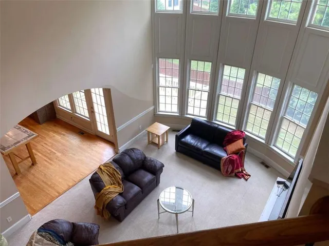 a view of a room with racks on the wall