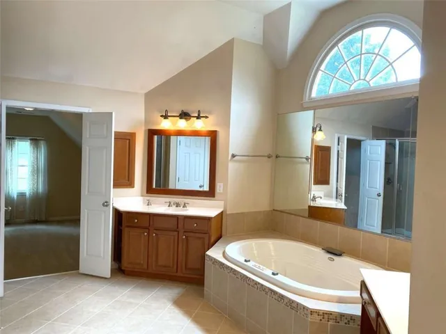 a view of a yard with an outdoor space