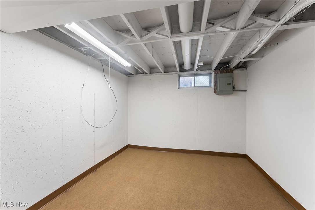 1723 Mathews Road Youngstown, OH 44514 - Photo 33 of 37 Basement with carpet floors and electric panel