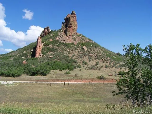 a view of a field with an ocean view