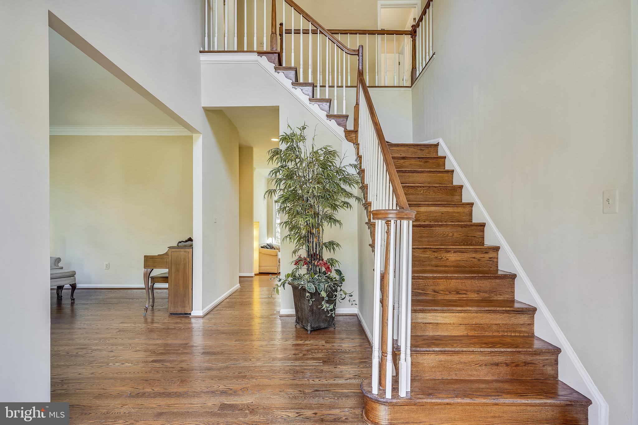 Two story entry foyer.