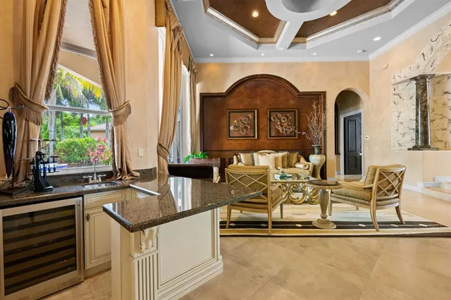 a view of living room with furniture and outdoor space