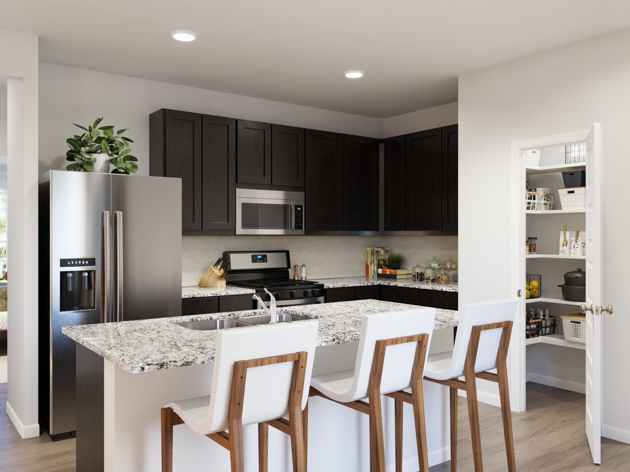 13655 Kit Run Splendora, TX 77372 - Photo 19 of 38 a kitchen with a table chairs refrigerator and microwave