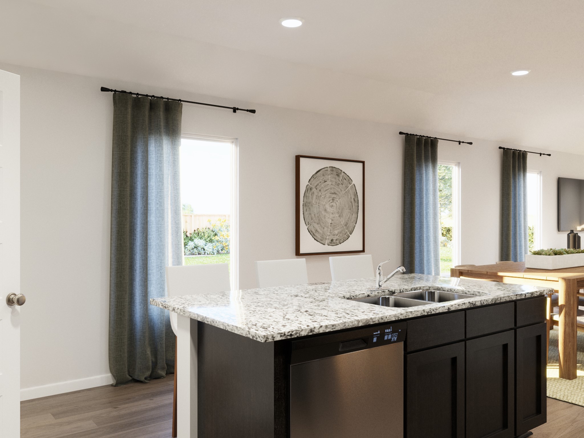 13655 Kit Run Splendora, TX 77372 - Photo 20 of 38 a bathroom with a granite countertop sink and a mirror