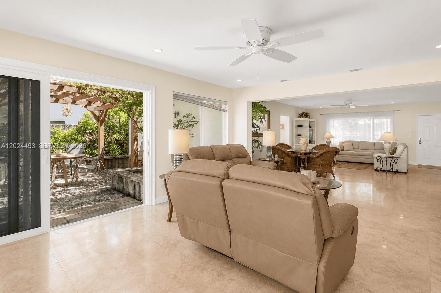 1995 Ixora Road North Miami, FL 33181 - Photo 8 of 23 a living room with furniture a large window with wooden floor
