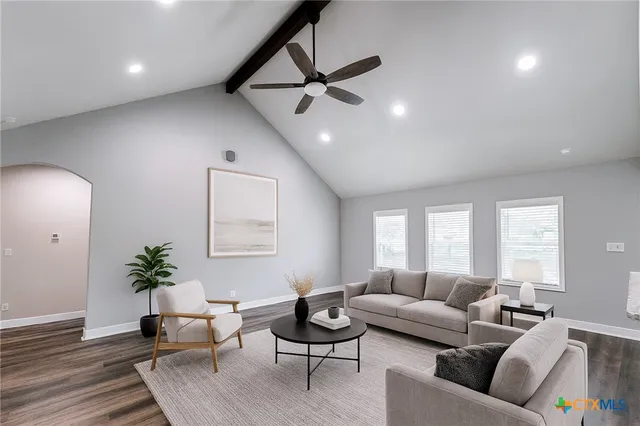 a living room with furniture