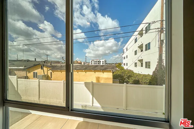 a view of a glass door