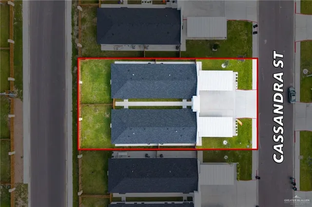 an aerial view of residential building and lake view