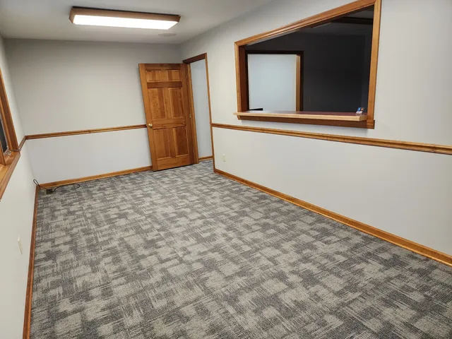 a view of a small space with window