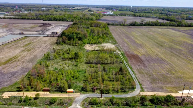 an aerial view of a house