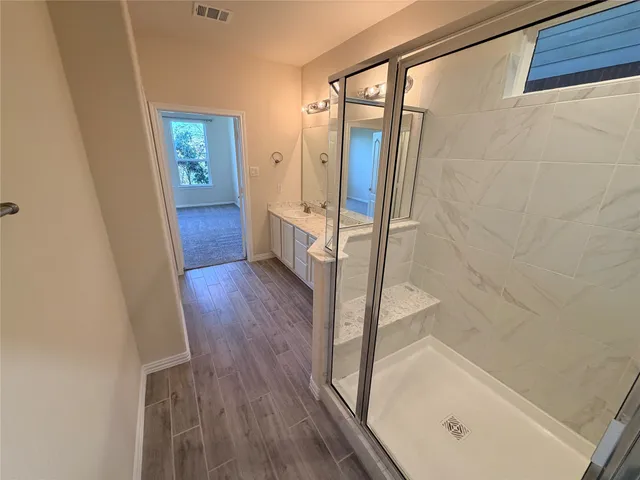 a close view of closet