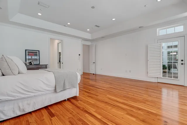 a view of a backyard with sitting area