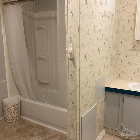 a bathroom with a shower