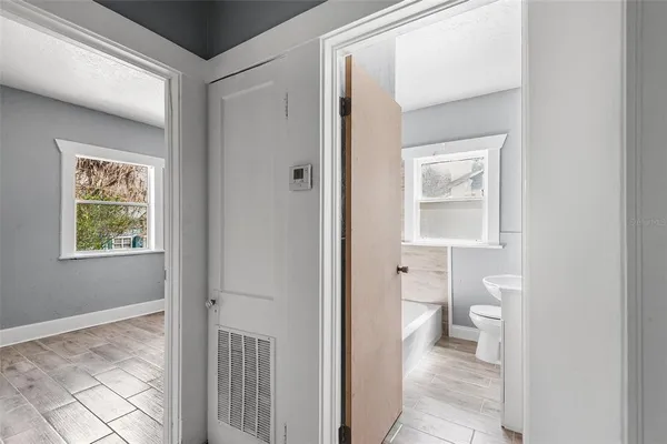 a bathroom with a toilet