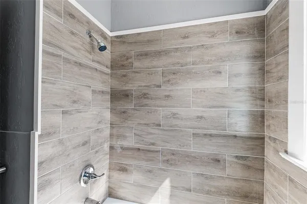 a bathroom with a shower