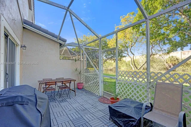 a outdoor space with furniture