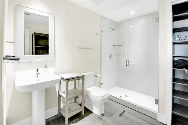 a bathroom with a shower