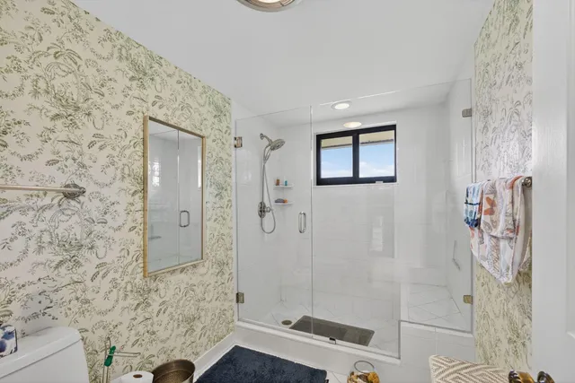 a bathroom with a shower