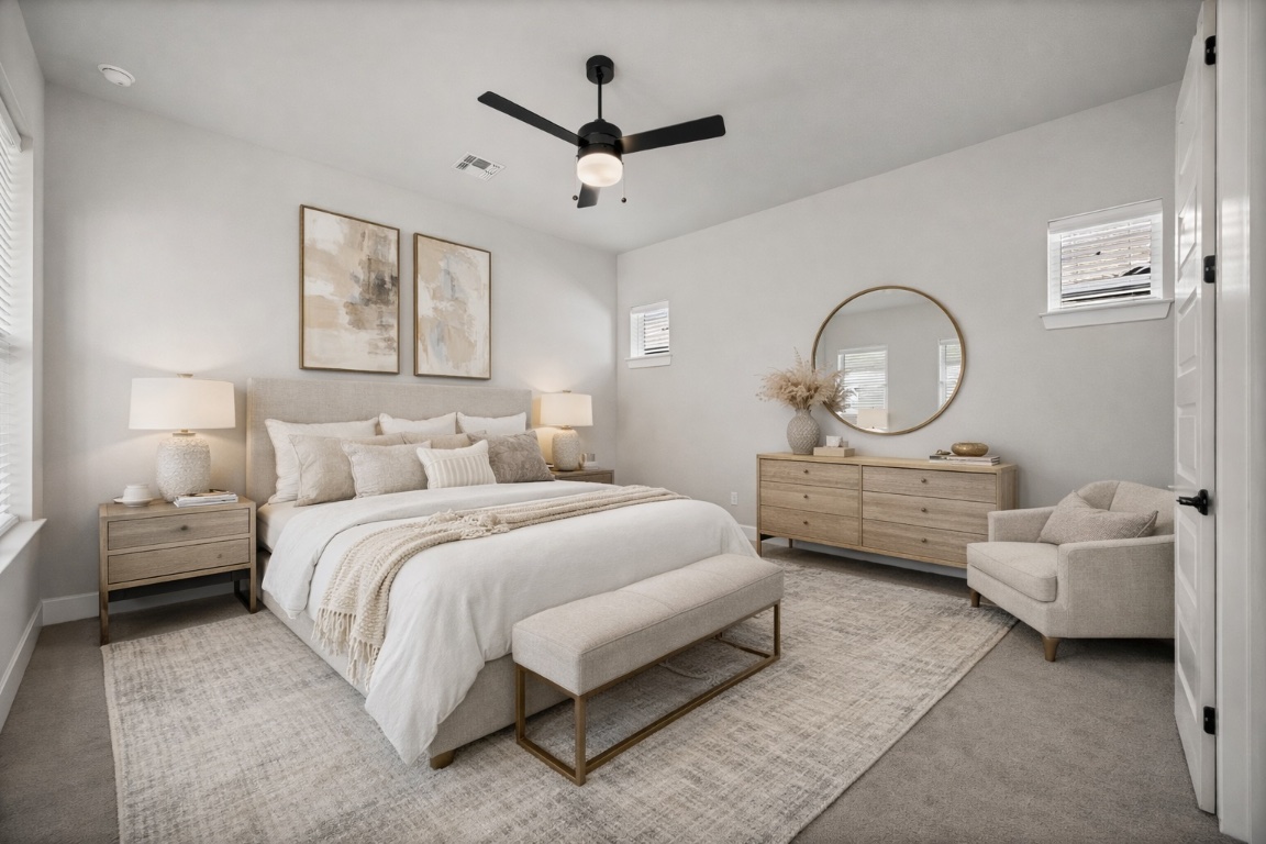 5806 Rangeland Road Austin, TX 78747 - Photo 3 of 33 a bed room with a bed mirror and a window