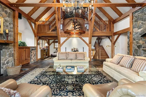 a living room with furniture