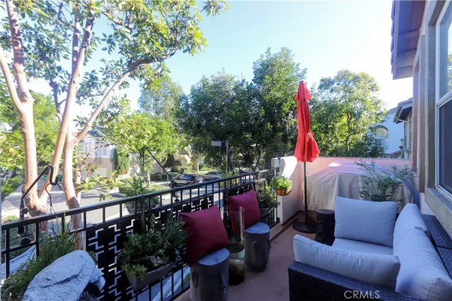 a view of a potted plants on a balcony