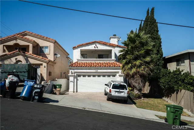 a car parked in front of a building