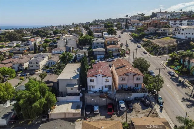 an aerial view of a city