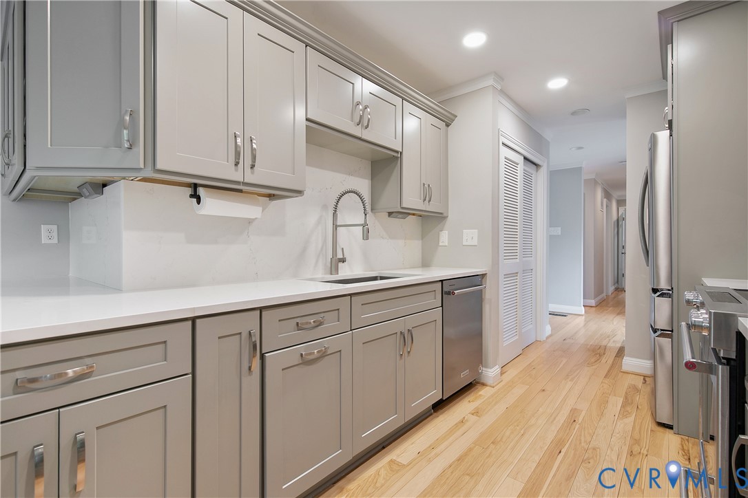 3111 Middlewood Road Midlothian, VA 23113 - Photo 16 of 45 Kitchen featuring light grey cabinetry, stainless