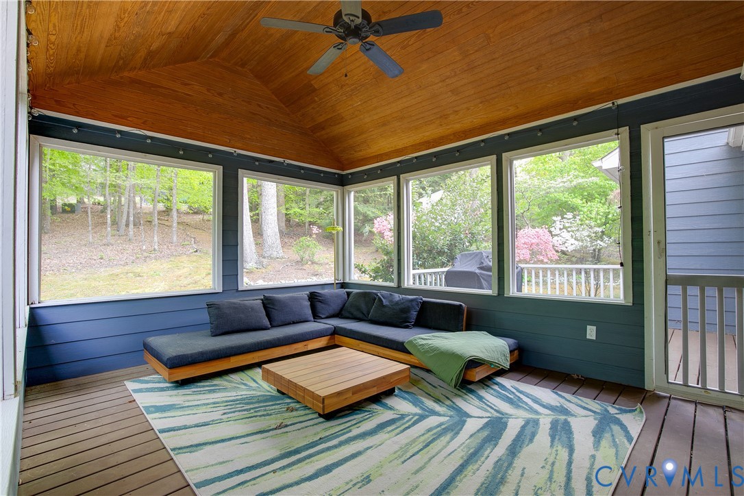 3111 Middlewood Road Midlothian, VA 23113 - Photo 37 of 45 Expansive screened porch featuring a vaulted wood-