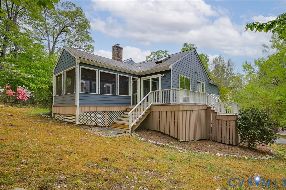 3111 Middlewood Road Midlothian, VA 23113 - Photo 41 of 45 Rear exterior featuring a screened porch, multi-le