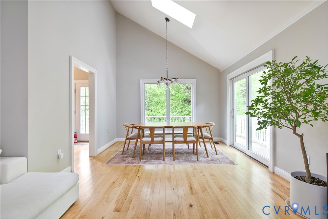 3111 Middlewood Road Midlothian, VA 23113 - Photo 5 of 45 Dining area featuring vaulted ceilings, wood-finis