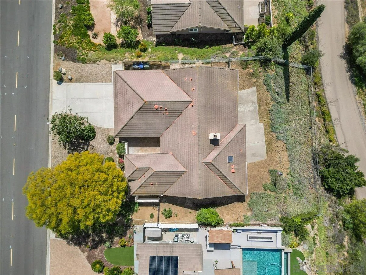 17526 St Andrews Drive Poway, CA 92064 - Photo 47 of 55 an aerial view of a house with a yard and garden