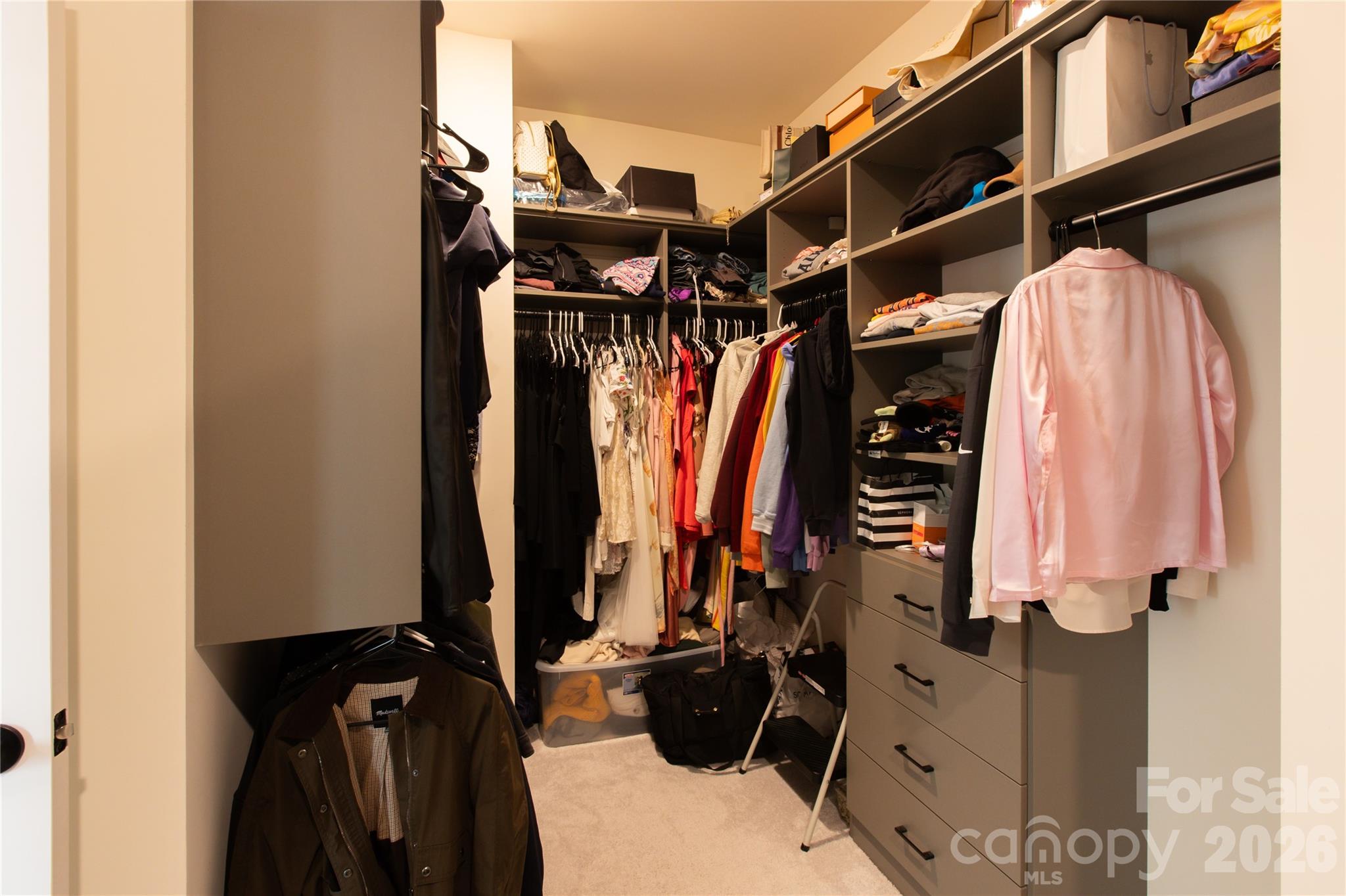 2936 Haley Circle Davidson, NC 28036 - Photo 32 of 45 a view of walk in closet with clothes and shoes
