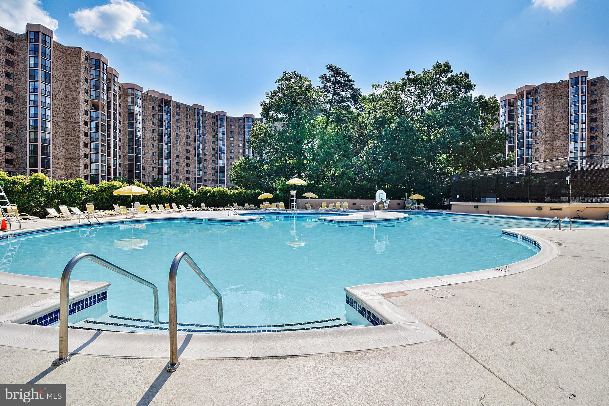 5904 Mt Eagle Drive, Unit 1109 Alexandria, VA 22303 - Photo 36 of 43 a view of a swimming pool with outdoor seating and plants