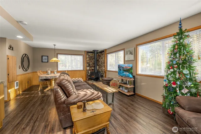 a living room with furniture