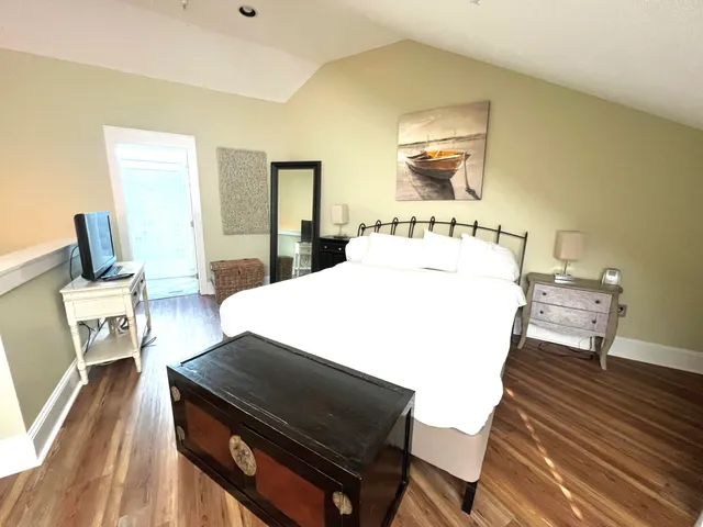 a living room with a couch and a table