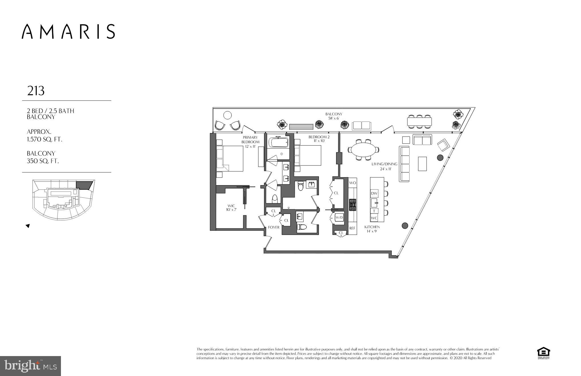 601 Wharf Street Southwest, Unit 213 Washington, DC 20024 - Photo 16 of 16 213 Floorplan