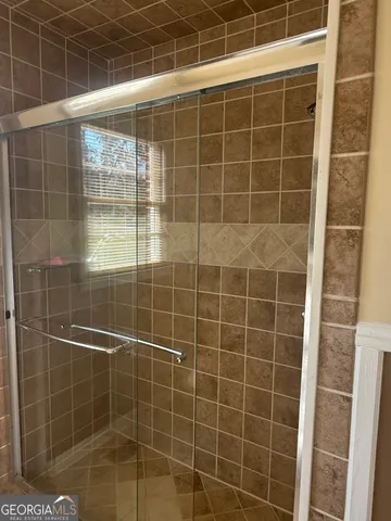 a bathroom with a shower