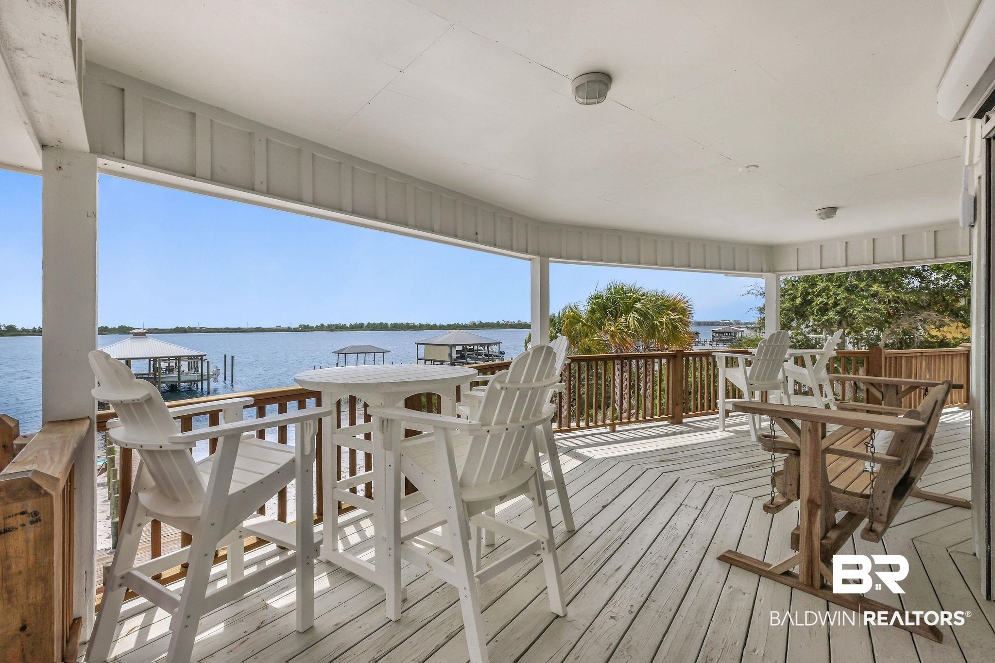 32130 River Road Orange Beach, AL 36561 - Photo 30 of 51 Wooden deck with a water view and outdoor dining space