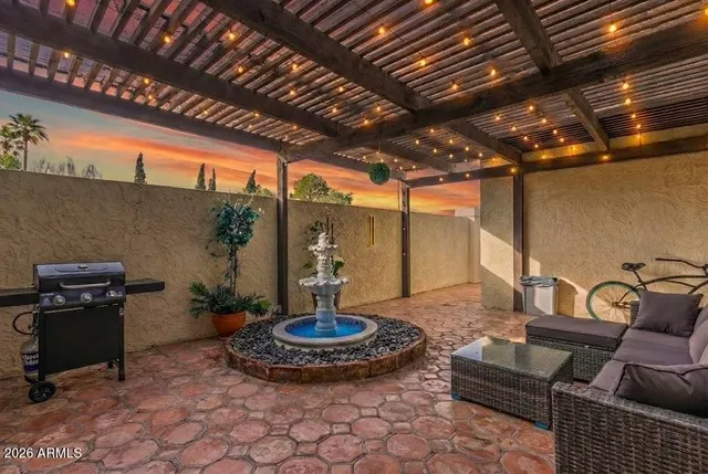 an aerial view of a house with a ocean view