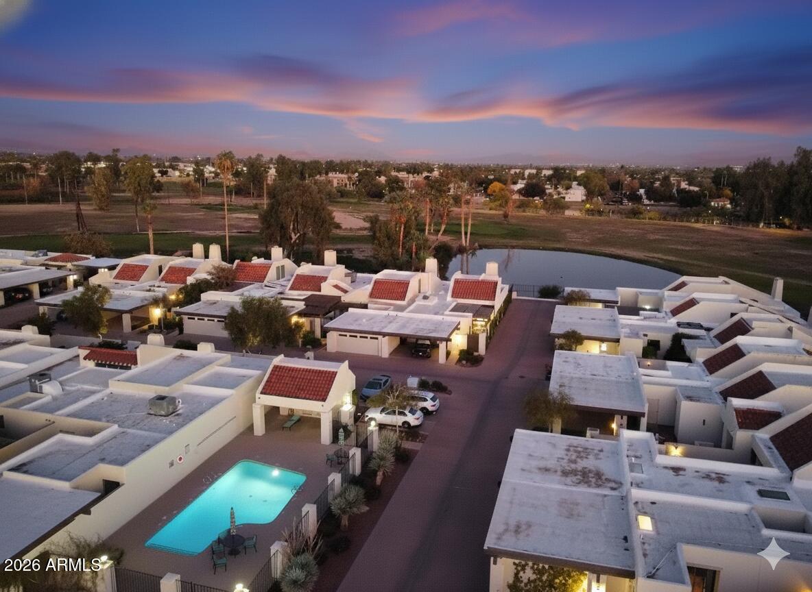 2529 North Miller Road Scottsdale, AZ 85257 - Photo 53 of 65 an aerial view of a house with a ocean view