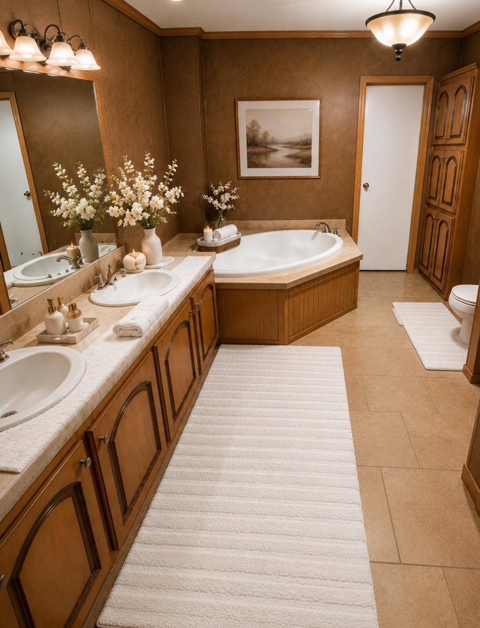 438 Kellar Road Smithville, TX 78957 - Photo 17 of 30 Indulge in a generously sized corner tub complemented by a long double vanity.