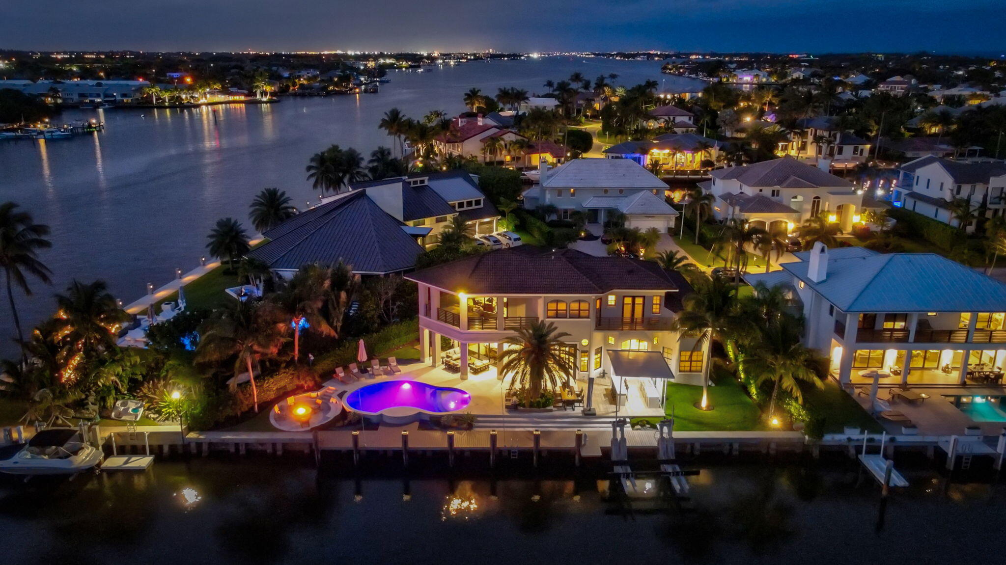 22 Eleuthera Drive Ocean Ridge, FL 33435 - Photo 80 of 92 Twilight Aerial View