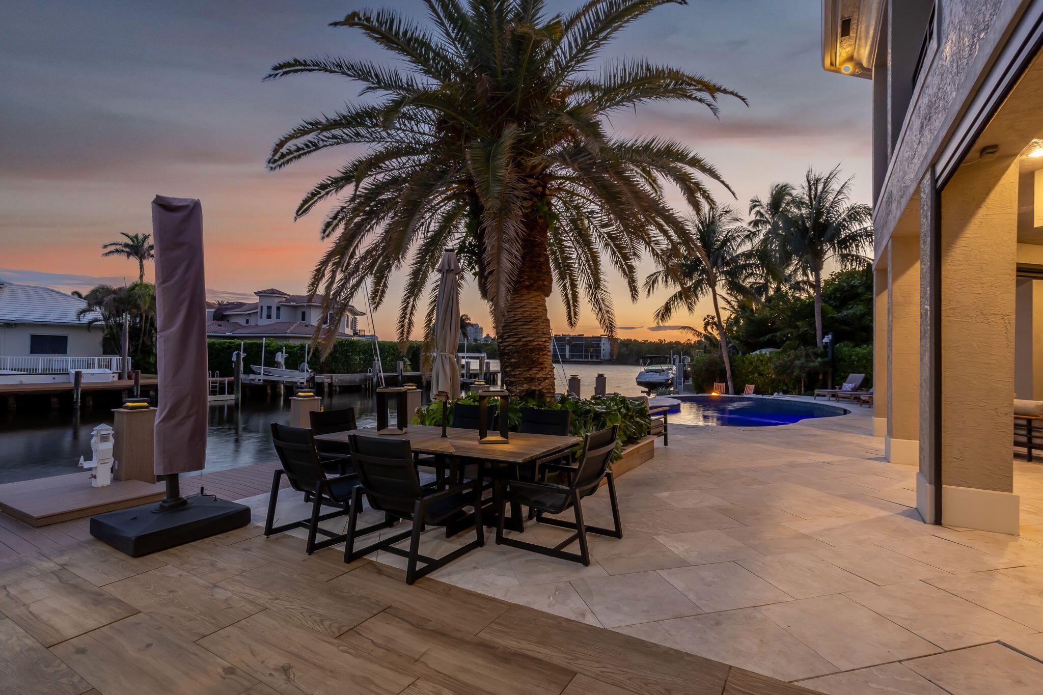 22 Eleuthera Drive Ocean Ridge, FL 33435 - Photo 85 of 92 Twilight Backyard